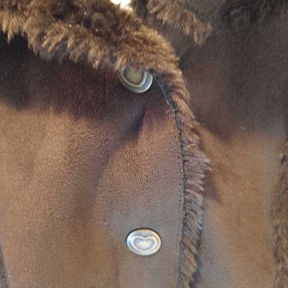 OshKosh B'gosh Girls Basic Coat Brown Leopard Hooded Mid-Length Long Sleeve 4 - Picture 3 of 10